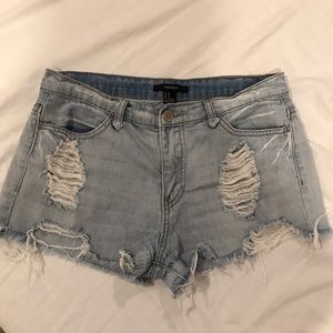 Forever 21 Distressed Mid Rise denim shorts